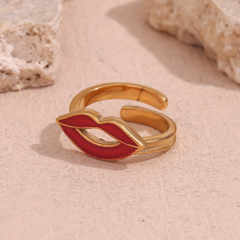 18K Gold Lip Dripping Ring For Women – Gifts for Her — 1