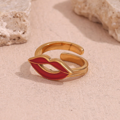 18K Gold Lip Dripping Ring For Women – Gifts for Her — 1