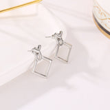 Hollow Diamond Square Stud Earrings – Holiday Gift Ideas — 8