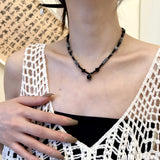 Ink Beaded Black Agate Pendant Necklace – Jewelry Gift Ideas — 3