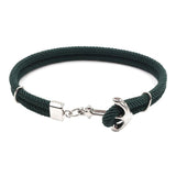 Navy Hand Braided Stainless Steel Anchor Bracelet – Jewelry Gift Ideas — 4