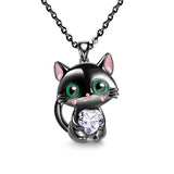 Black Cat Necklace Red Blue Purple White Heart – Jewelry Gift Ideas — 8