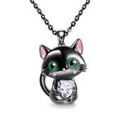 Black Cat Necklace Red Blue Purple White Heart – Jewelry Gift Ideas — 8