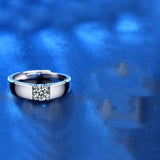 925 Sterling Silver Men's Platinum Moissanite Ring – Gifts for Him — 2
