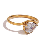 Affordable Luxury Fashion Waveform Ring Shank Gold – Stylish Gifts — 3