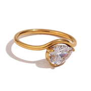 Affordable Luxury Fashion Waveform Ring Shank Gold – Stylish Gifts — 3