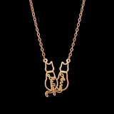 Titanium Cute Kitten Monogrammed Necklace – Jewelry Gift Ideas — 16