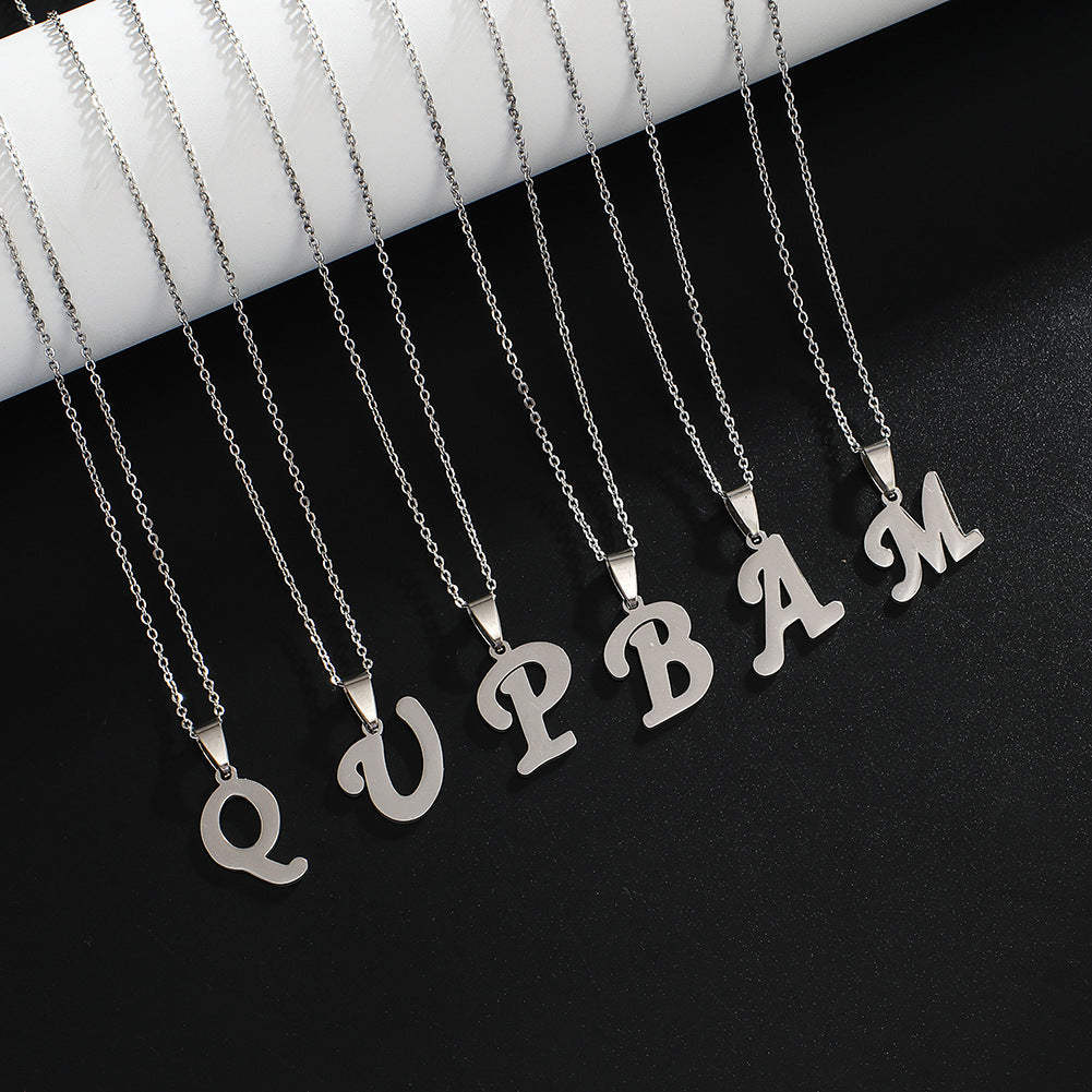 Stainless Steel Letter Pendant Necklace – Jewelry Gift Ideas — 1