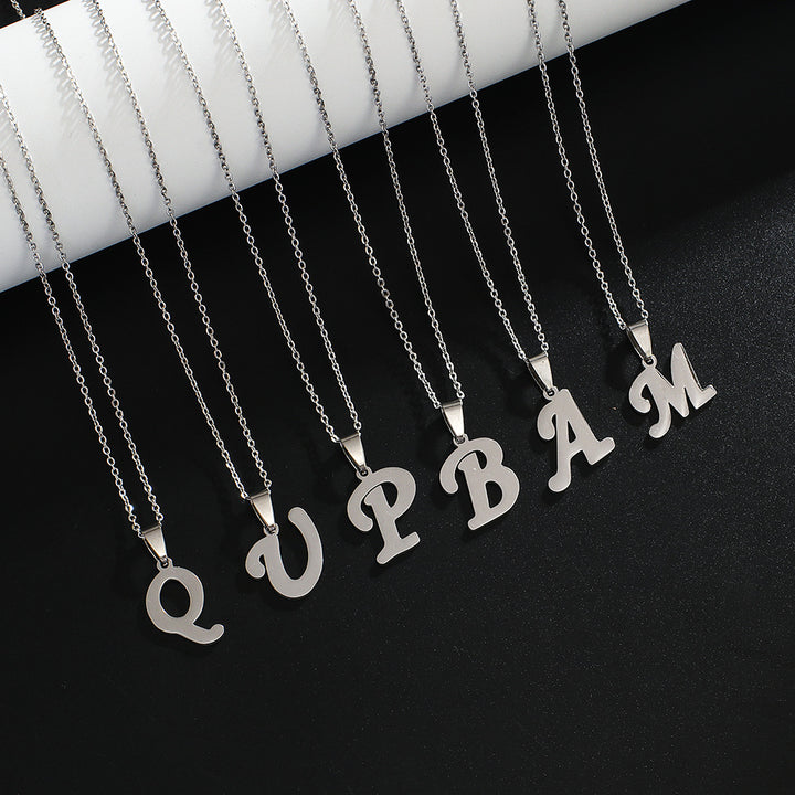 Stainless Steel Letter Pendant Necklace – Jewelry Gift Ideas — 1