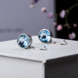 Crystal Square Sea Blue Simple Earrings – Birthday Gifts — 3