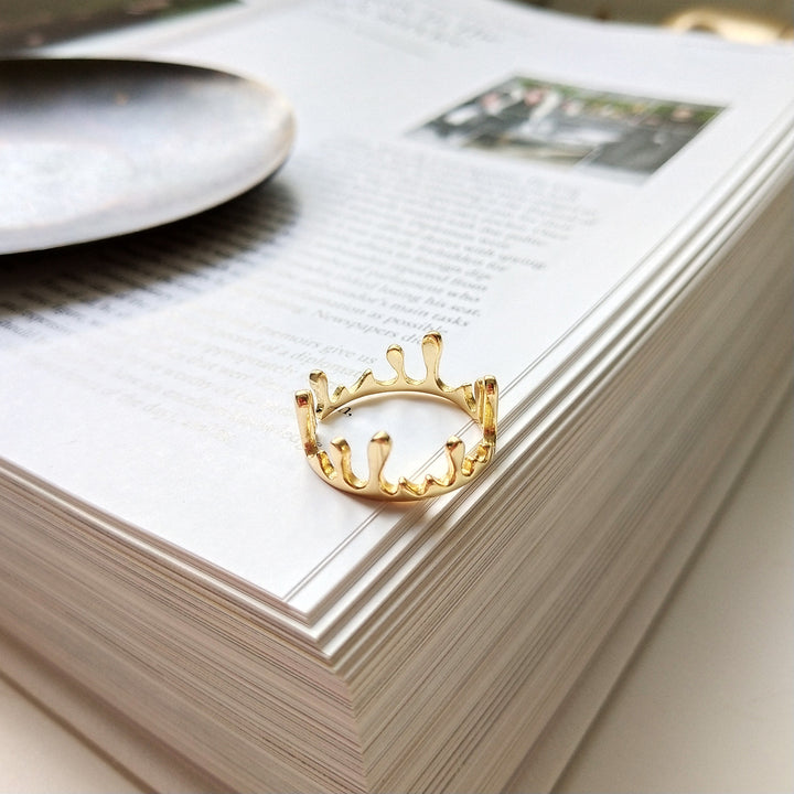 Sterling Silver Water Droplet Crown Women Ring – Gifts for Her — 1