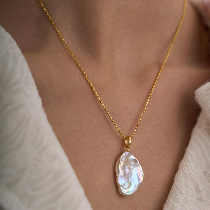 Natural Baroque Petal Pearl Pendant Necklace – Jewelry Gift Ideas — 1