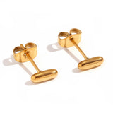 Titanium Steel Earrings 18K Gold Mini Alphabet Letter – Gifts for Her — 6