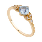 Natural Square Sky Blue Topaz Ring Girl – Gifts for Kids — 6
