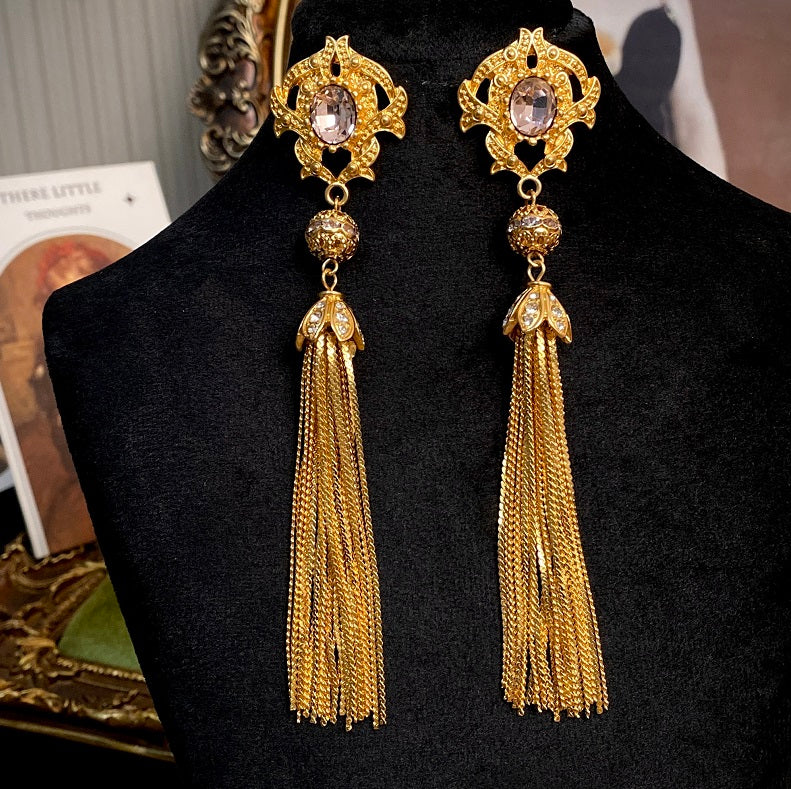 Vintage Court Style Exaggerated Tassel Diamond Silver – Stylish Gifts — 1