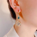 Diamond Water Drop Earrings French Double-sided – Birthday Gifts — 2