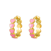 Colorful Oil Necklace Love Heart Earrings Women – Jewelry Gift Ideas — 13