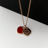 Doppel Herz Necklace Oil Dripping Rose Gold – Jewelry Gift Ideas — 14