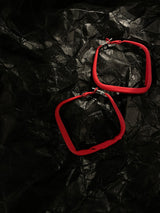 Simple Red Square Earrings Senior Atmospheric Earrings – Gifts for Her — 5