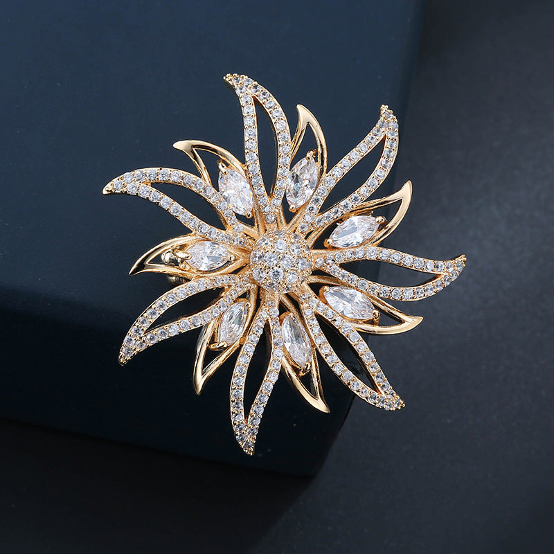 Flame Wreath Brooch Corsage Women's Coat Collar – Jewelry Gift Ideas — 1