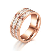 Double Row Diamond Stainless Steel Accessories Ring – Stylish Gifts — 6