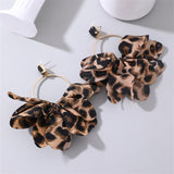 Exaggerated Fabric Leopard Print Earrings Circle – Gifts for Her — 5