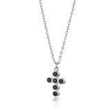 S925 Sterling Silver White Black Zircon Cross – Jewelry Gift Ideas — 5