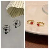 Black Love Heart Earrings Female Summer Ear Clip – Gifts for Her — 9