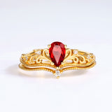 Garnet14K Gold Palace Retro Japanese Ring Girl – Gifts for Kids — 4