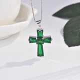 Cross Emerald Pendant Luxury Irregular Zircon – Jewelry Gift Ideas — 3