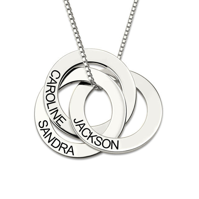 Silver Necklace Personalized Russian Interlocking – Jewelry Gift Ideas — 1