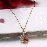 Swan Necklace 925 Silver Rose Gold Plated Pendant – Jewelry Gift Ideas — 2