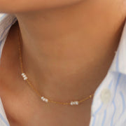 Natural Rice Grain Pearl Simplicity Titanium – Jewelry Gift Ideas — 1