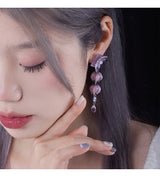 Flower Earrings Vintage Purple Non-piercing Ear Clip – Surprise Gifts — 3