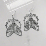 Hollow Cicada Drop Earrings Moon Phase Moth Dangle – Gifts for Her — 7