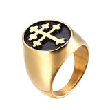 Stainless steel ring cross croissant ring – Thoughtful Gifts — 4