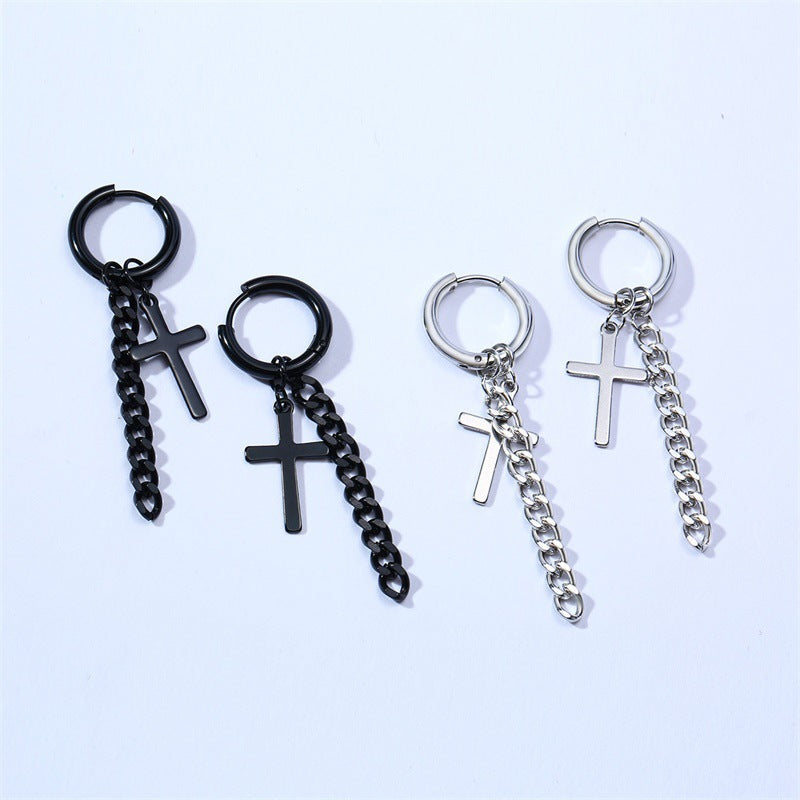 Fashion Men's Titanium Steel Blade Stud Earrings – Stylish Gifts — 1