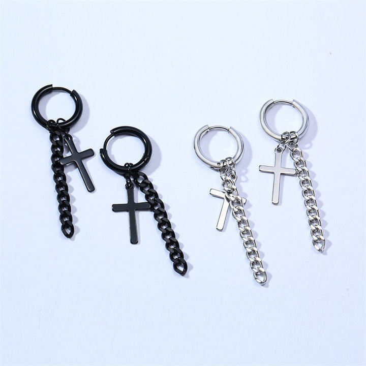 Fashion Men's Titanium Steel Blade Stud Earrings – Stylish Gifts — 1