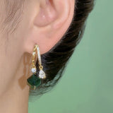 Green Cube Sugar Crystal Earrings Zircon Earrings – Gift Ideas — 4