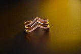 Fashion Women's Geometric Diamond Bronze Ring – Stylish Gifts — 7