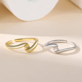 Irregular Water Ripple S925 Silver Ring Women – Gifts for Her — 5