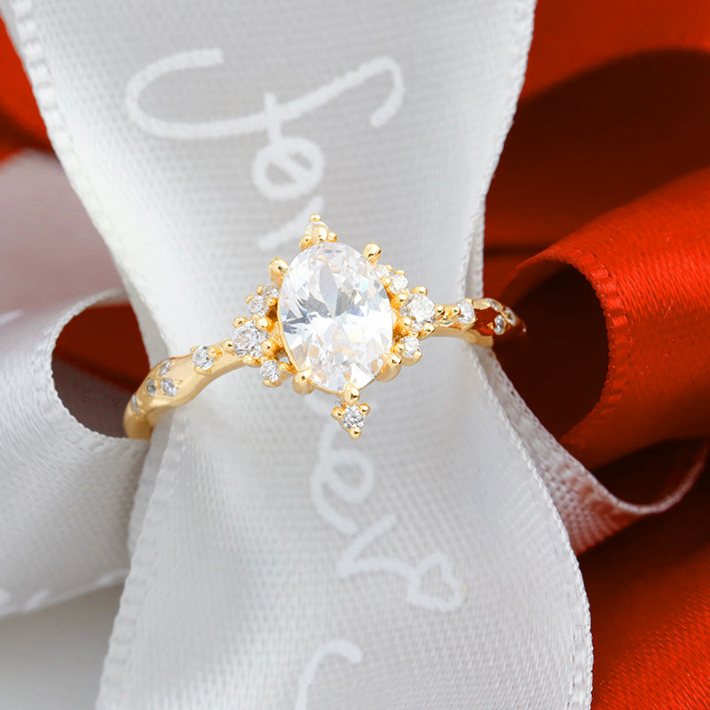 INS Wind Zircon Ring S925 Silver Plated 14K Gold – Stylish Gifts — 1