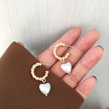 Pearl Love Earrings Simple Personality C-Shaped – Gifts for Couples — 3