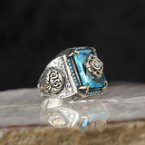 Vintage Tribal Texture Inlaid Aquamarine – Special Occasion Gifts — 1