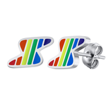 Six Color Rainbow Lightning Stud Earrings Simple – Practical Gifts — 3