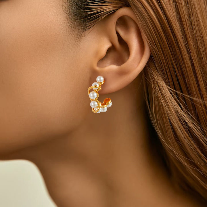 Affordable Luxury Fashion Retro Stud Earrings Gold – Stylish Gifts — 1