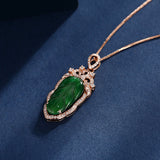 Jadeite Necklace With Gold Inlaid Branches – Jewelry Gift Ideas — 4