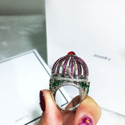 Creative Fantasy Birdcage Round House Ring – Home & Living Gifts — 6
