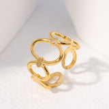 Titanium Steel Ring Female Leaf Love Shape – Gifts for Her — 4