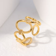 Titanium Steel Ring Female Leaf Love Shape – Gifts for Her — 4